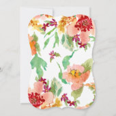 Invitation Jolie Fête des mariées Automne Floral Moderne Aqua (Dos)