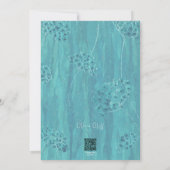 Invitation Jolie Fête des mariées aux fleurs turquoise (Dos)