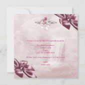 Invitation Jolie Fête des mariées blanc rose cadeau Rose flor (Dos)