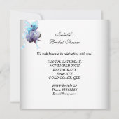 Invitation Jolie Fête des mariées Bleue Dentelle Blanche (Dos)