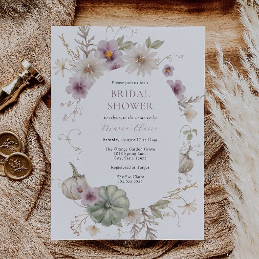 Invitation Jolie Fête des mariées Citrouille