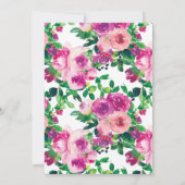 Invitation Jolie Fête des mariées d'aquarelle Magenta (Dos)