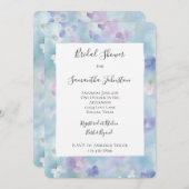 Invitation Jolie Fête des mariées de fleurs blanches violette (Devant / Derrière)