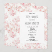 Invitation Jolie Fête des mariées de fleurs roses (Devant / Derrière)