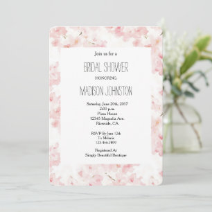 Invitation Jolie Fête des mariées de fleurs roses