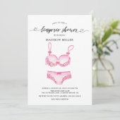 Invitation Jolie Fête des mariées de lingerie rose (Debout devant)
