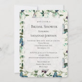 Invitation Jolie Fête des mariées de papillons bleus (Devant)