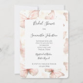Invitation Jolie Fête des mariées de papillons roses (Devant)