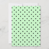 Invitation Jolie Fête des mariées de points Polka vert et noi (Dos)