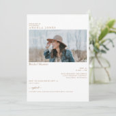 Invitation Jolie Fête des mariées de texte en or blanc (Debout devant)