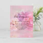 Invitation Jolie Fête des mariées d'oeillets rose et blanc (Debout devant)