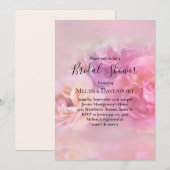 Invitation Jolie Fête des mariées d'oeillets rose et blanc (Devant / Derrière)