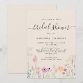 Invitation Jolie Fête des mariées Fleur sauvage aquarelle (Devant / Derrière)