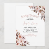 Invitation Jolie Fête des mariées Florale Boho Blanc (Devant / Derrière)