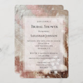 Invitation Jolie Fête des mariées florale Boho rose beige (Devant / Derrière)