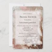 Invitation Jolie Fête des mariées florale Boho rose beige (Devant)