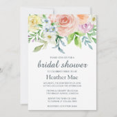 Invitation Jolie Fête des mariées florale Pastel Aquarelle (Devant)