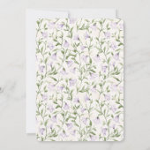 Invitation Jolie Fête des mariées florale violette (Dos)