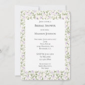 Invitation Jolie Fête des mariées florale violette (Devant)