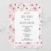 Invitation Jolie Fête des mariées rose blanche florale (Devant / Derrière)