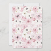 Invitation Jolie Fête des mariées rose blanche florale (Dos)