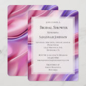 Invitation Jolie Fête des mariées rose violet (Devant / Derrière)