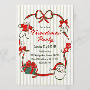 Invitation Jolie fête dessinée à la main pour la fête de Frie