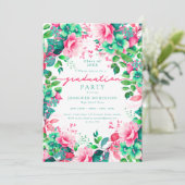 Invitation Jolie fête d'été Jardin Floral Graduation (Debout devant)