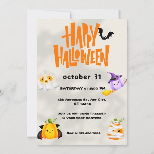 Invitation Jolie fête d'Halloween (Devant)