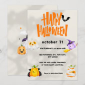 Invitation Jolie fête d'Halloween (Devant / Derrière)