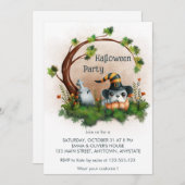 Invitation Jolie fête d'Halloween à Chien-Chien-Chien-Chien-C (Devant / Derrière)