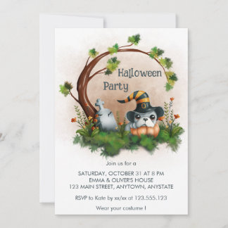 Invitation Jolie fête d'Halloween à Chien-Chien-Chien-Chien-C