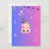 Invitation Jolie fête d'Halloween Enfants Kawaii rose (Dos)