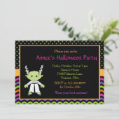 Invitation Jolie fête d'Halloween Monster Girl Halloween (Debout devant)