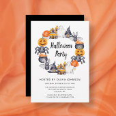 Invitation Jolie fête d'Halloween noir