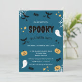 Invitation Jolie fête d'Halloween pour enfants Éffrayants (Debout devant)