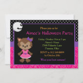 Invitation Jolie Fête d'Halloween Werewolf Girl (Devant)