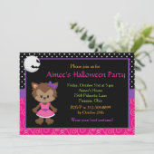 Invitation Jolie Fête d'Halloween Werewolf Girl (Debout devant)
