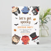 Invitation Jolie fête du costume d'Halloween enfants (Debout devant)