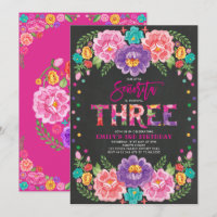 Jolie Fête Florale Senorita Fille 3e anniversaire