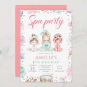 Invitation Jolie fête Spa Filles Anniversaire (Devant / Derrière)