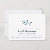 Invitation Jolie fille à la main Baby shower de requin garçon (Devant)