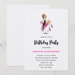 Invitation Jolie fille aguicheuse dans une fête d'anniversair