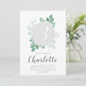 Invitation Jolie fille Anniversaire fleuri (Debout devant)