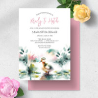 Jolie Fille Aquarelle Canard Baby Shower