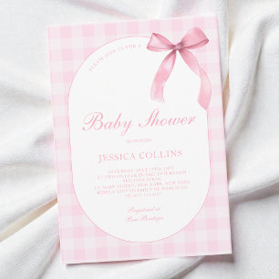 Invitation Jolie Fille Arc-en-ciel à l'aquarelle Rose Bébé Sh