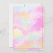 Invitation Jolie fille arc-en-ciel rose axolotl sous l'eau an (Dos)