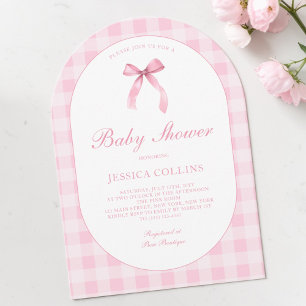 Invitation Jolie Fille Arc-en-Ciel Rose Bébé Fête Prénatale