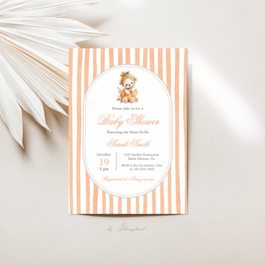 Invitation Jolie fille Baby shower Citrouille