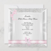 Invitation Jolie fille Baby shower Petite princesse Diamants (Dos)